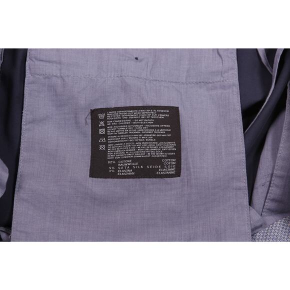 PT01 Slim Fit Stretch Mens Blue Gray Flat Front Cotton Silk Dress Pants 34x28 - Picture 7 of 8